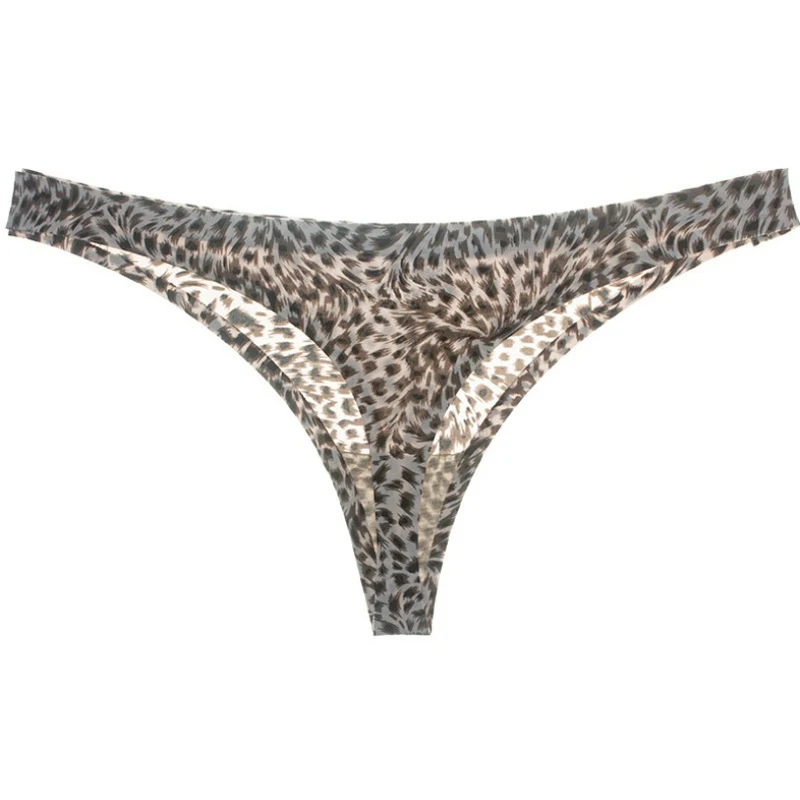 3 шт. шелковые сексуальные женские трусики с животным принтом леопардовые
