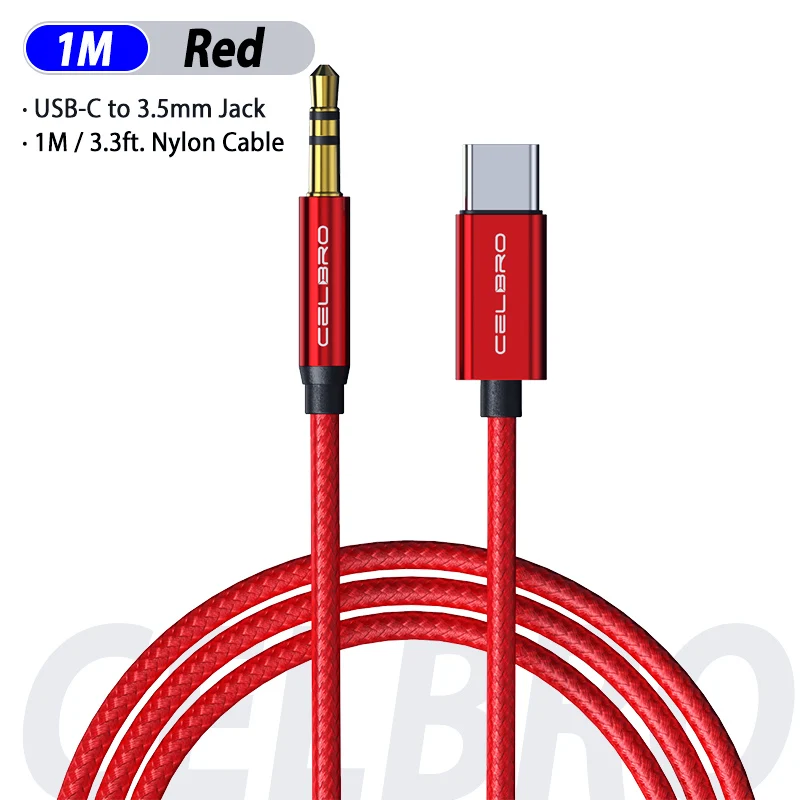 Usb type C до 3,5 мм Aux аудио кабель для наушников Usb C к разъему 3,5 адаптер для samsung Note10 Plus Xiaomi mi 9 mi 9 Oneplus 7t 7 Pro - Цвет: Red