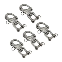 5pcs 316 stainless steel swivel jaw snap shackle with ring 70mm 87mm 128mm marine hardware heavy duty for marine boat hardware