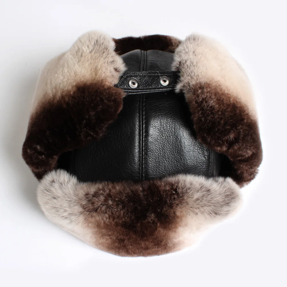 Новинка зимние мужские шапки из натуральной овечьей шкуры 100% натуральная теплая