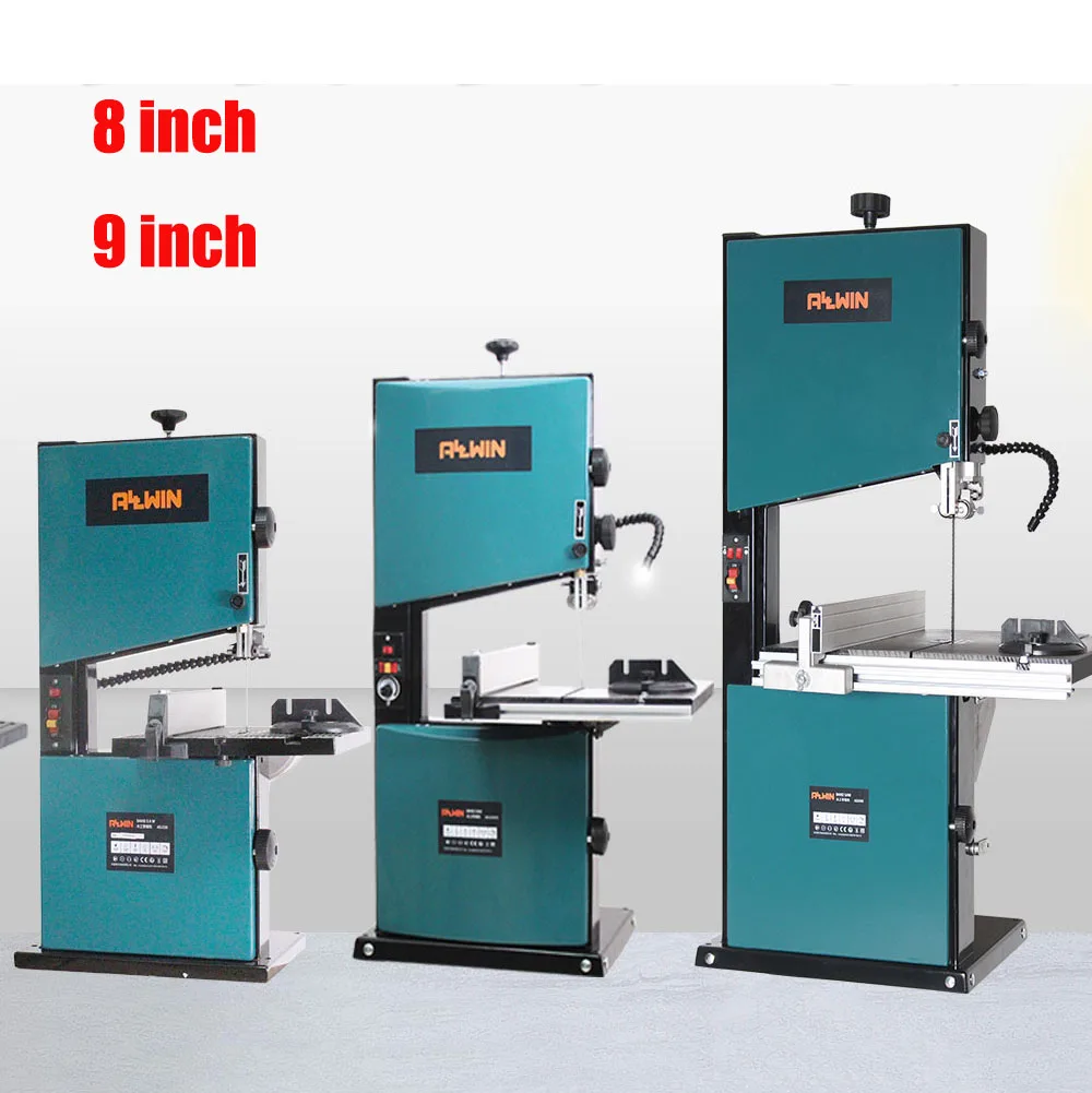 

8 inch 9 inch Wire Saw Machine Band Saw Woodworking Tools Small Home Jigsaw Desktop Metal Sawing Meat Bone Wood Cutting 550W