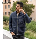 KUEGOU, весна 2019, синяя Повседневная куртка на молнии, мужская верхняя одежда, Японская уличная одежда, Тактическая Военная винтажная одежда, 8827