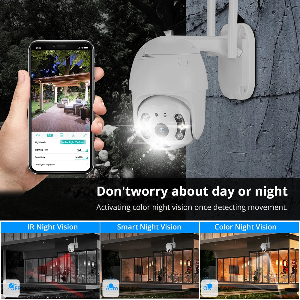 MISECU PTZ купольная WIFI IP камера 5MP Onvif наружная беспроводная IR 30m Ночная полноцветная
