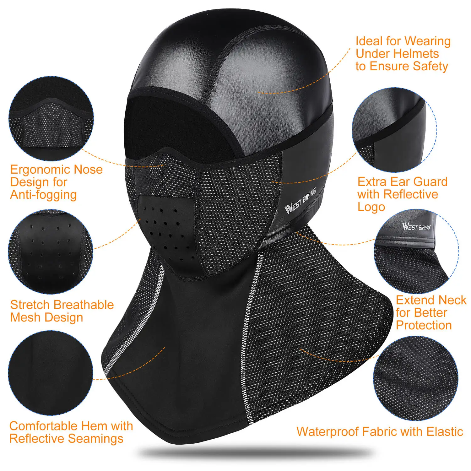 Зимняя флисовая шапка для велоспорта теплая водонепроницаемая маска лица