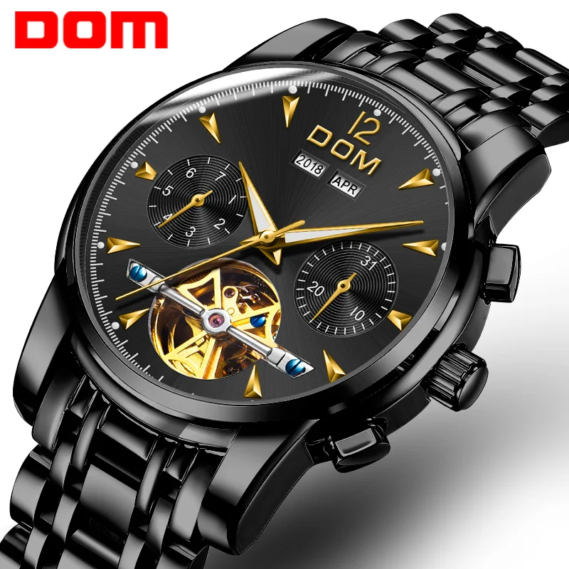 Switzerland Dom механические часы с турбийоном мужские роскошные брендовые