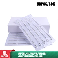 wholesale 50pcsbox disposable tattoo needles sterilized 13579 rl round liner microblading permanent tattoo needles