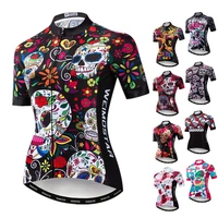 weimostar skull cycling jersey women 2021 short sleeve bike jersey top mtb bicycle shirt racing cycling clothes maillot ciclismo