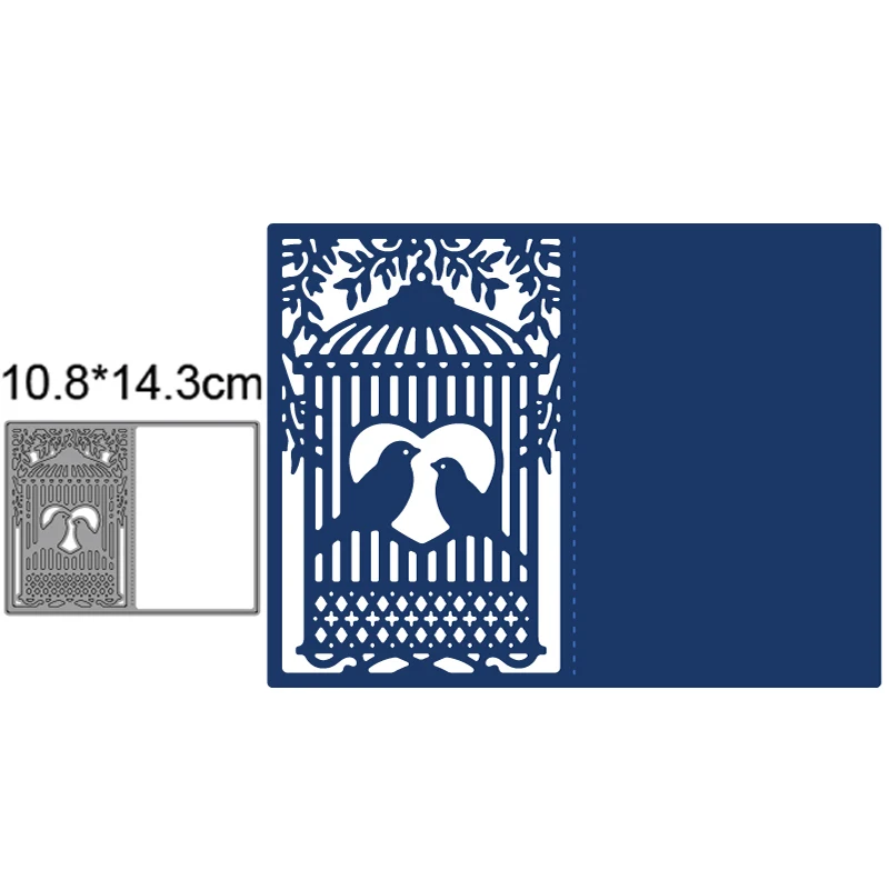 

Foldable Birdcage Leaves Background metal cutting dies diy album crafts scrapbooking card marking stamp embossing decoration