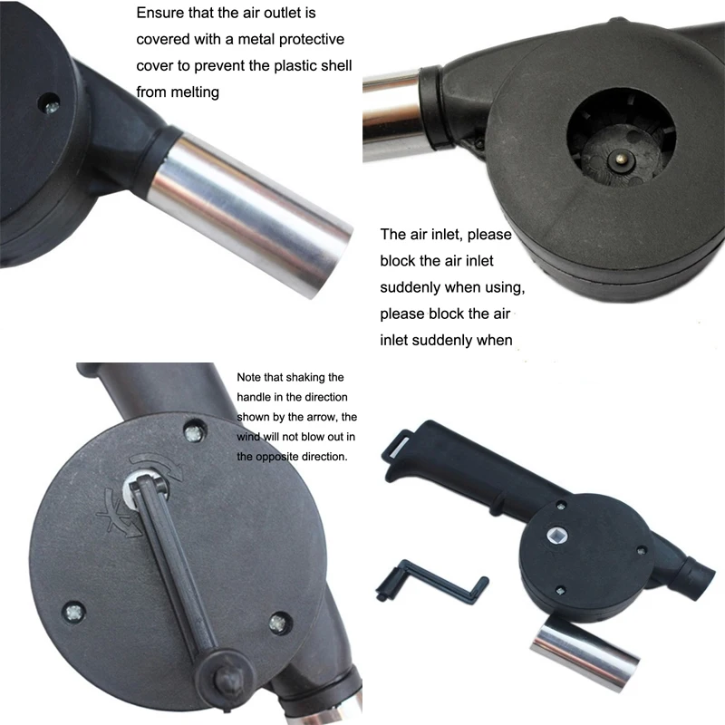 

Outdoor barbecue hair dryer Portable manual blower Hand crank blower Barbecue tools