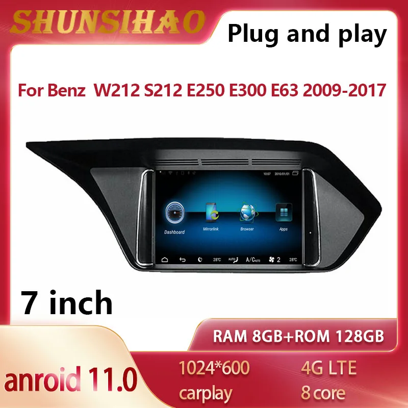 

ShunSihao For 7inch Benz E W211 W212 S212 E250 E300 E63 2009-2017 Android 11 GPS navigation CarPlay car radio stereo 128GB
