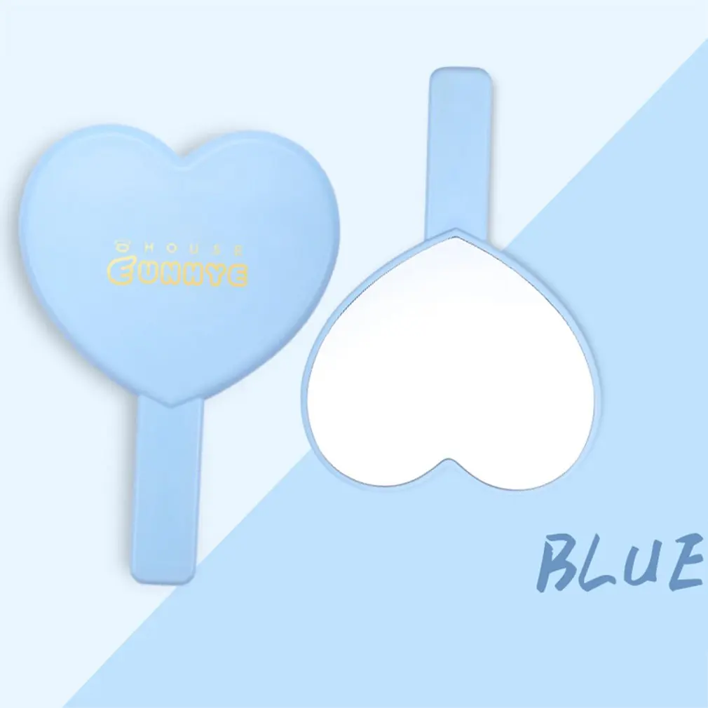 Romantic Cute Girl Heart Shaped Candy Color Makeup Mirror 3 Colors Portable Hand Grip | Красота и здоровье