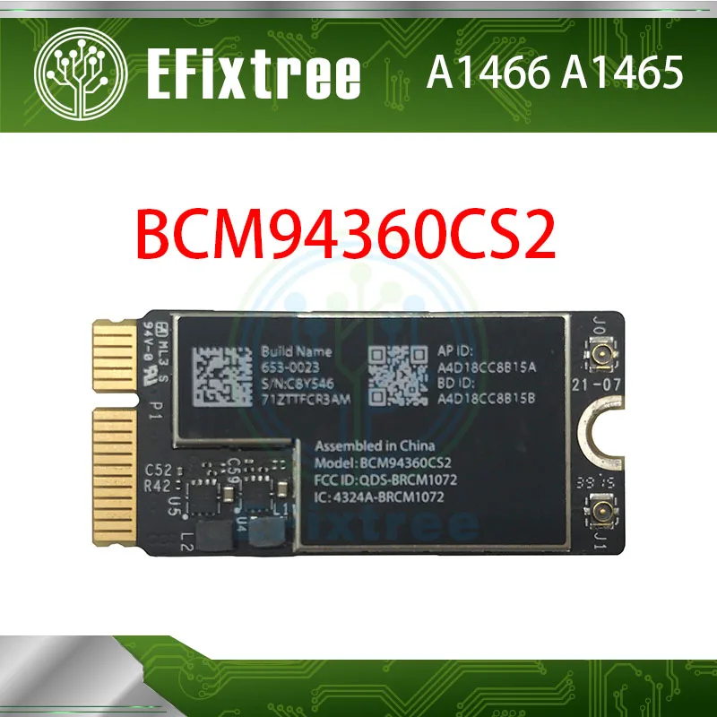 

10 PCS A1466 A1465 WiFi Bluetooth Air Port Card Board For MacBook Air 11"13" BCM94360CS2 BCM94360CS2AX 2013 2014 2015 2017