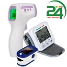 тонометр Цифровой монитор кровяного давления на запястье тонометр и Пальчиковый Пульсоксиметр кислородный и бесконтактный термометр для лба