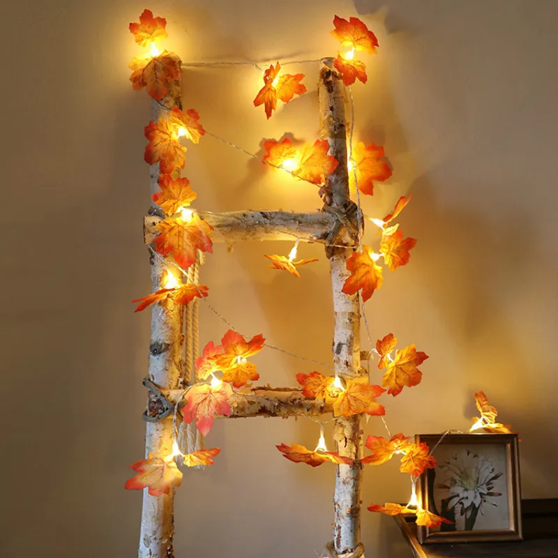 10m 6m Maple Leaves Garland Led Fairy Light Christmas Decoration Autumn String Fall Wedding DIY Decor Halloween | Дом и сад