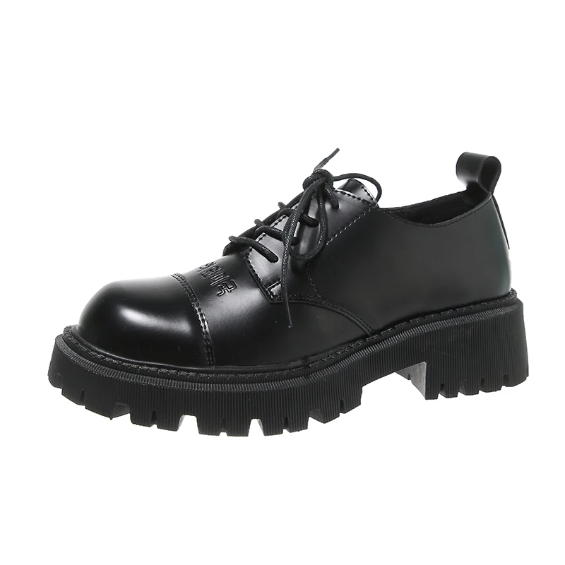 

Small leather shoes female British style 2020 new super fire all-match European station women's shoes platform platform shoes