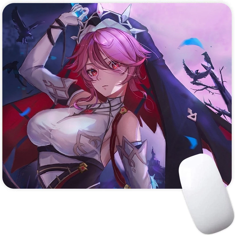 

Genshin Impact Rosaria Small Gaming Mouse Pad Computer Office Mousepad PC Gamer Mouse Mat Laptop Mausepad Keyboard Mat Desk Pad