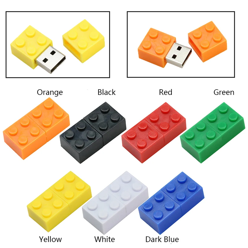 Флеш-накопитель игрушечный кирпичный USB флеш-накопитель 32 ГБ Usb флеш-накопитель строительные блоки 4 ГБ 8 ГБ 16 ГБ Usb 2,0 флеш-накопитель высокоскоростной Usb накопитель