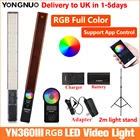 Светодиодная лампа Yongnuo YN360 III YN360III, ручной полноцветный RGB-светильник 3200K-5500K с сенсорной настройкой, насыщенная RGB-подсветка с дистанционным управлением