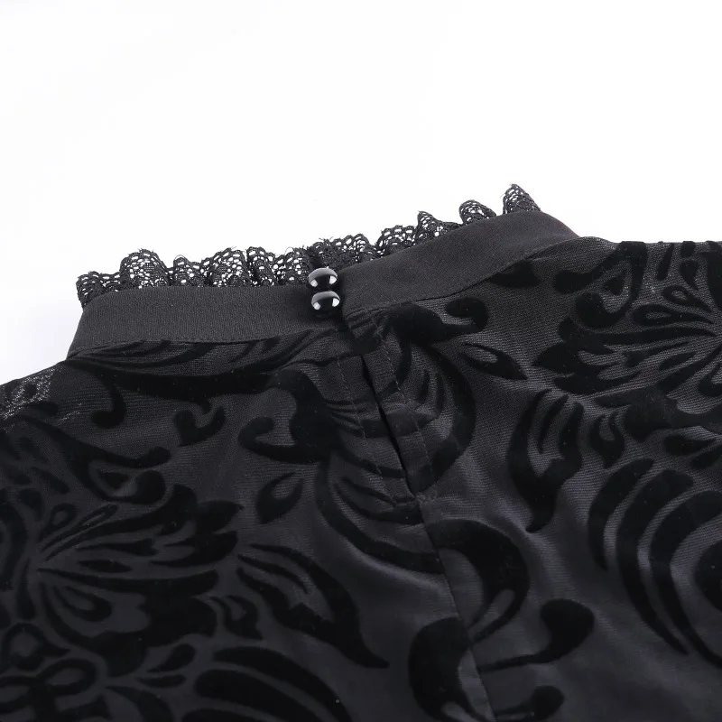 Футболка женская сетчатая прозрачная с кружевом в готическом стиле | Женская