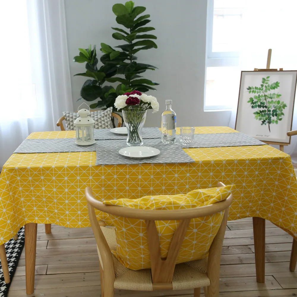 Европейская серая Геометрическая скатерть для стола обеденного в гостиную