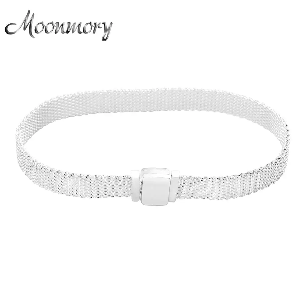 Moonmory оригинал 100% Стерлинговое Серебро 925 пробы 2020 Новый Плетеный сетчатый