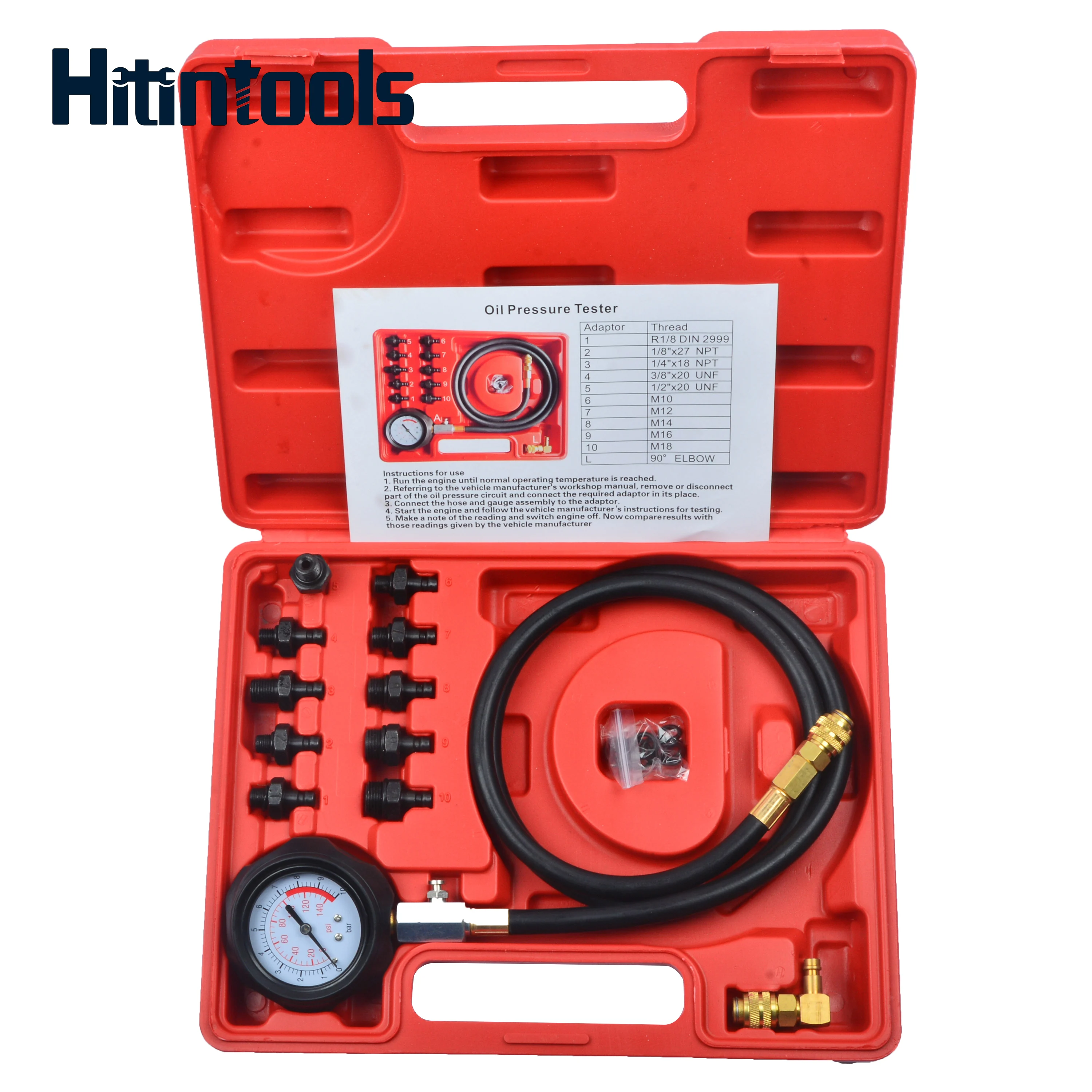 Набор для тестирования давления масла двигателя 12 шт.