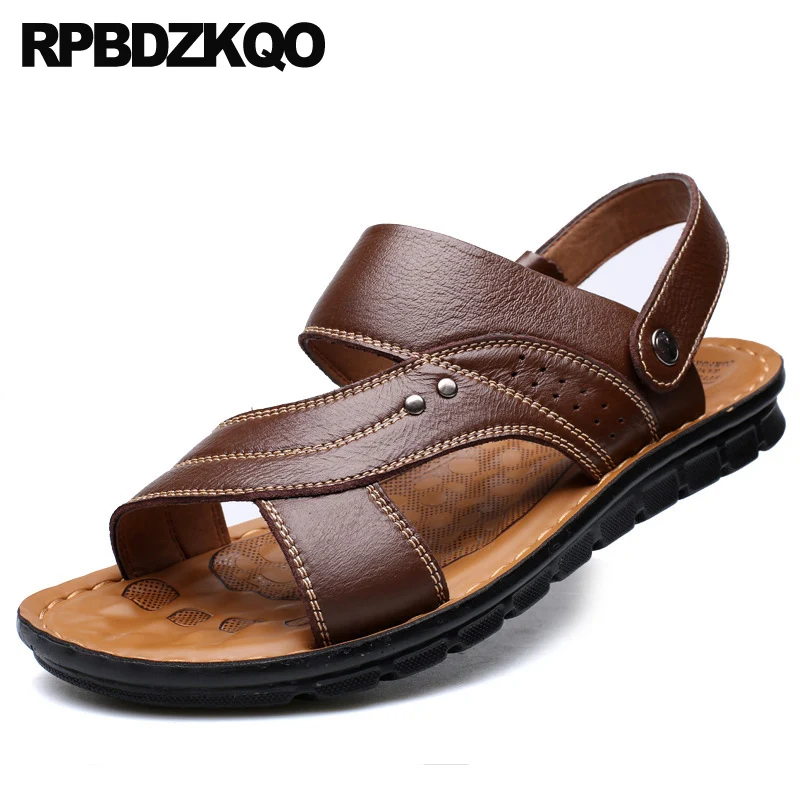 ремень дизайнер тапочки родной плюс размер коричневый 2019 большой пляж высокое