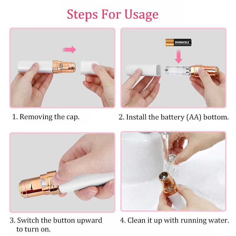 

Rechargeable Lipstick Shape Electric Hair Shaving Device Perfect Hair Removal Female Facial Epilator Painless Safety