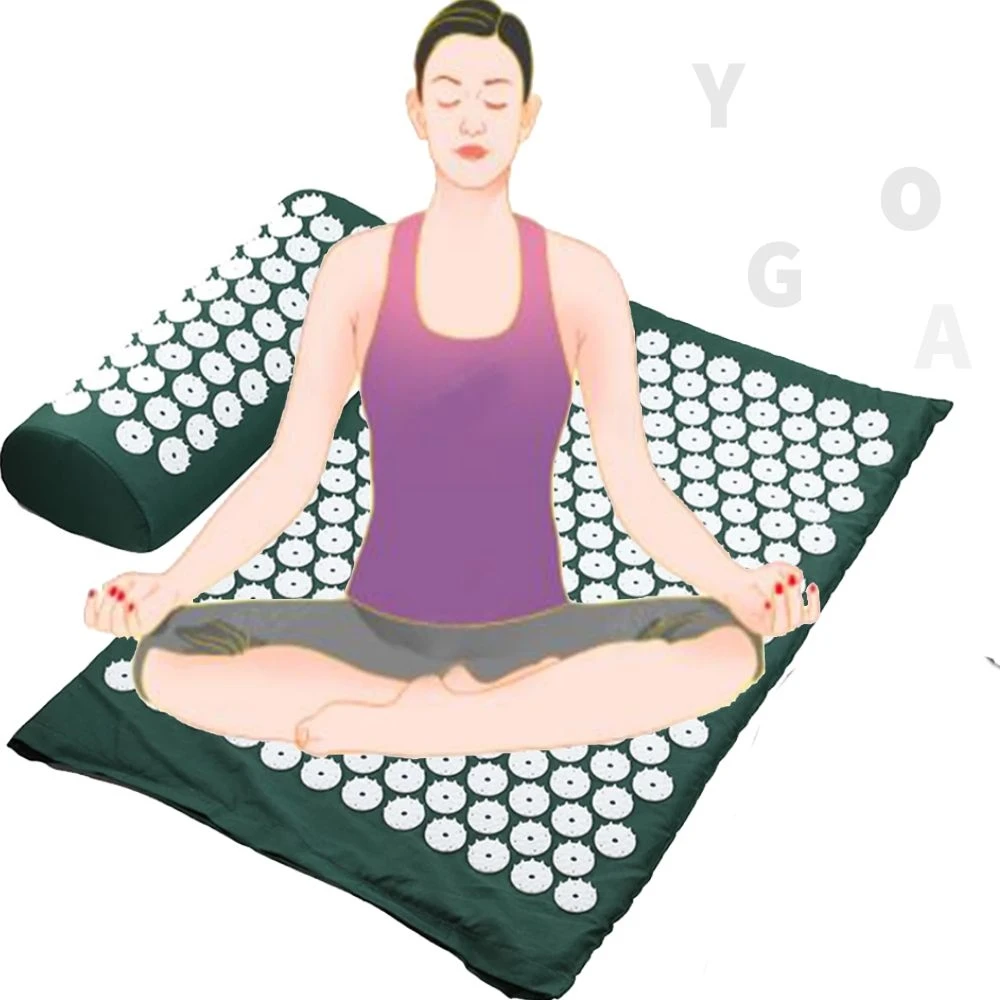 Акупрессурный коврик подушка для шеи и спины массажа ног йоги с шипами