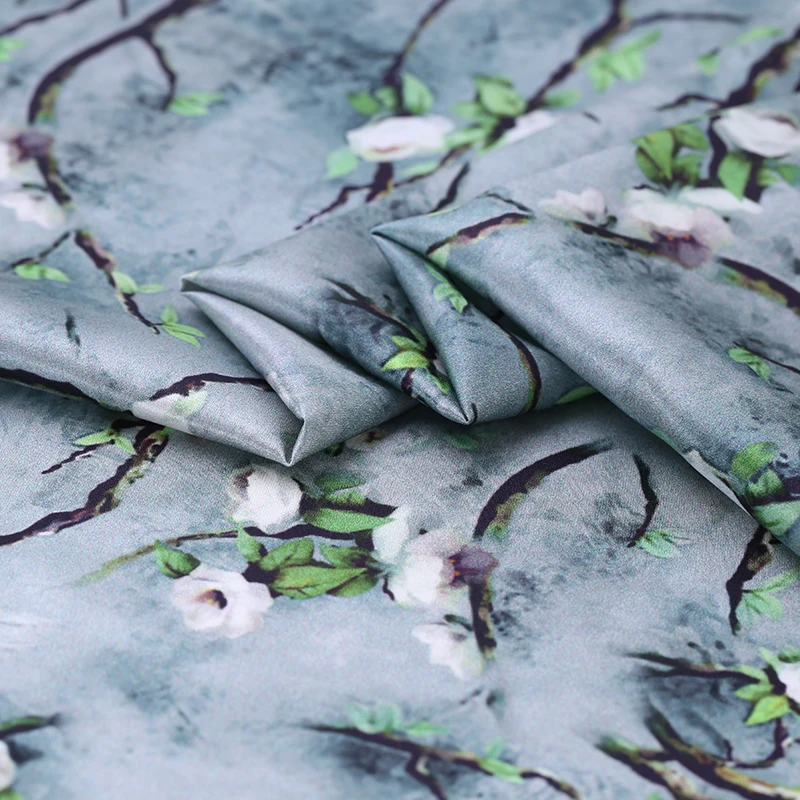 Шелковая ткань 108 см стрейч метр атласной ткани шелковая с цифровой печатью 19 мм