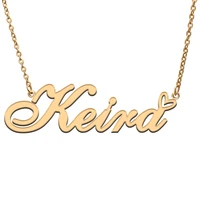 love heart keira name necklace for women stainless steel gold silver nameplate pendant femme mother child girls gift