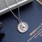 Простое винтажное резное ожерелье в виде монеты для женщин, модное золотистое и серебристое ожерелье-медальон, ювелирные изделия в стиле бохо