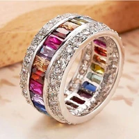 fashion fashion ladies multicolor hao shi princess bridal wedding engagement ring