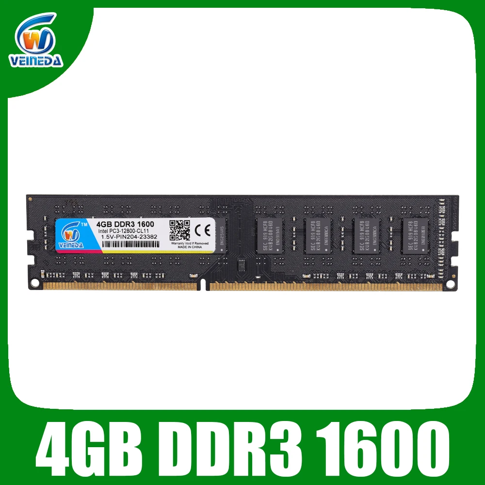 Модуль памяти ddr3 для ПК Veineda 4 Гб модуль настольного компьютера 1066 1333 1600 МГц 240