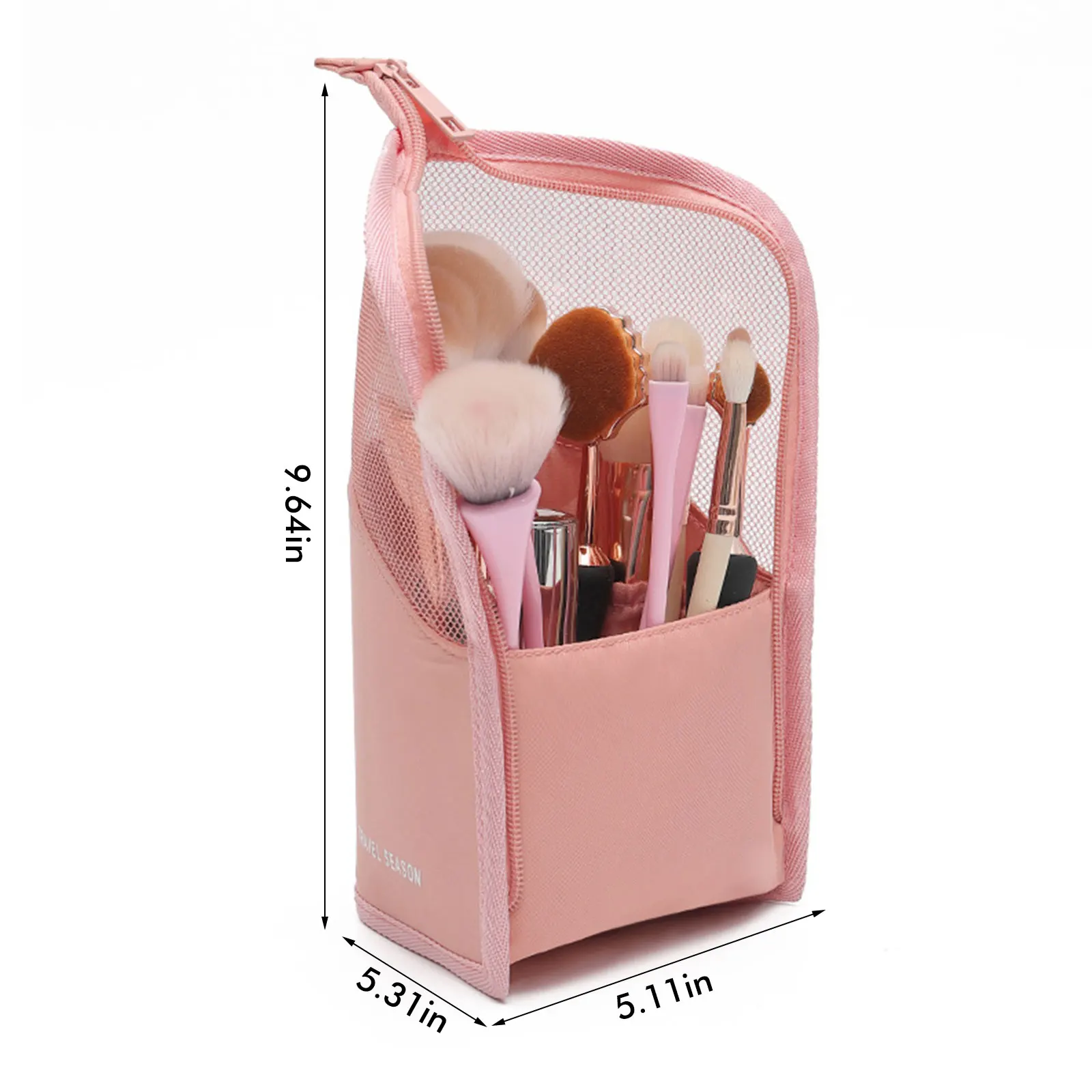 

1Pc Stand Cosmetic Bag For Women Clear Zipper Makeup Bag Travel Female Makeup Brush Holder Organizer Toiletry Bag