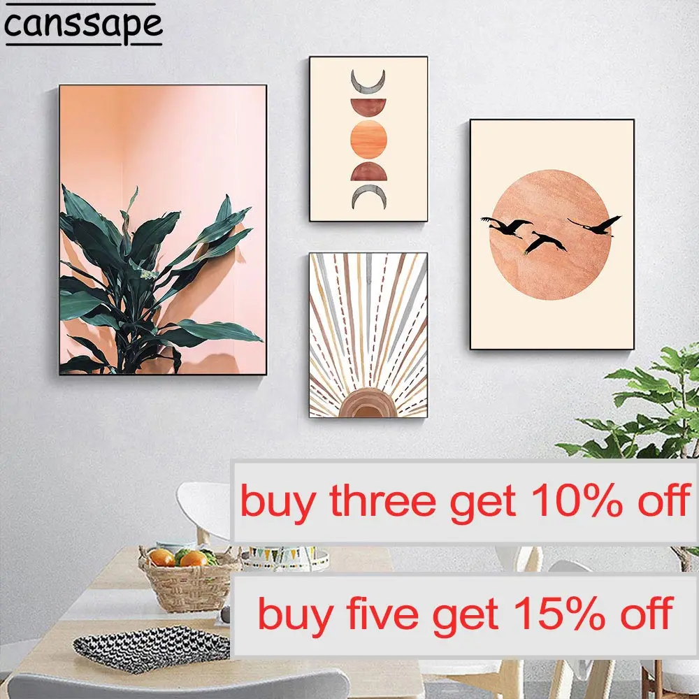 Sun Moon/стены художественная роспись Абстрактная Плакаты и принты Винтаж Холст