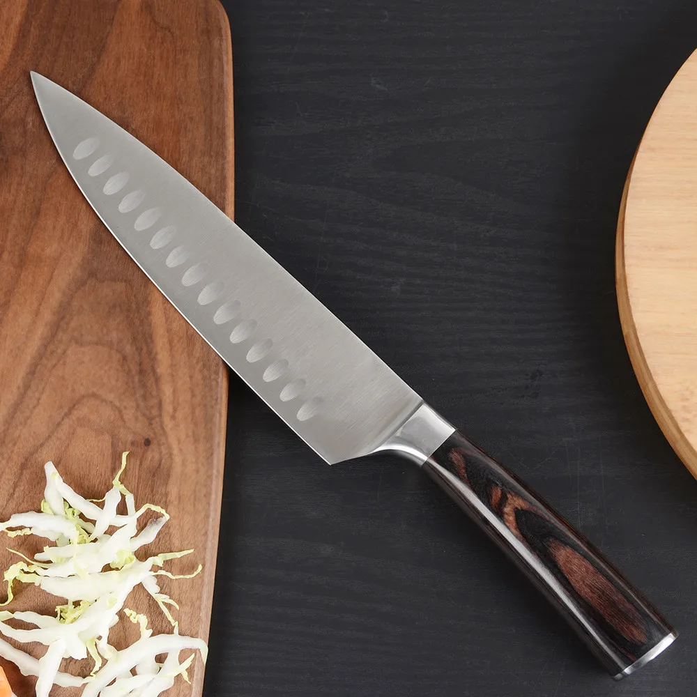 8 Inch Chef's Knife Sharp Japanese Kitchen Vegetable and Fruit Peeling Meat Santoku Sliced Knives | Дом и сад