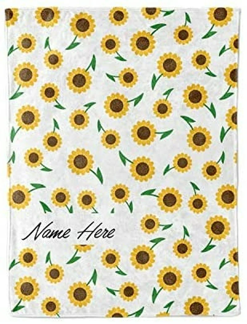 Comprare Coperta Da Tiro In Pile E Sherpa Con Motivo Girasole Personalizzato Per Ragazzi, Ragazze, Bambini, Coperte Da Sole Per Bambini