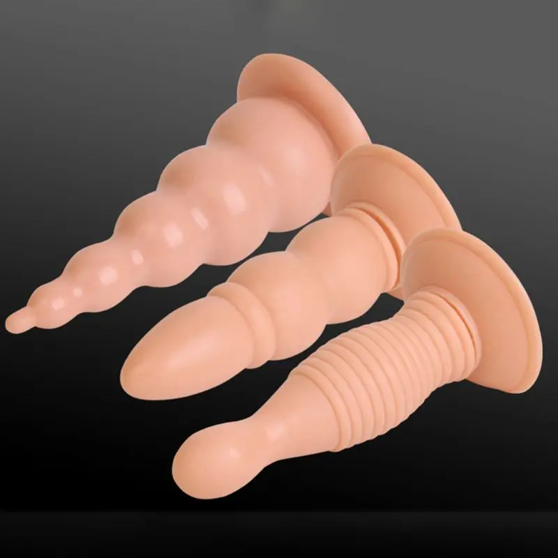 Анальная пробка силиконовый пенис фаллоимитатор G-spot бусы стимуляция усилитель