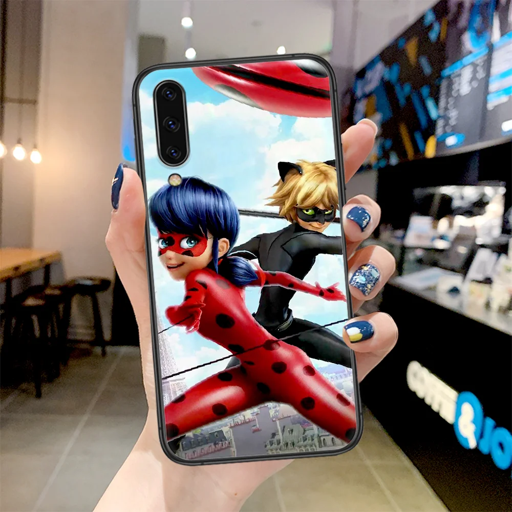 

Seven Star Girl Cute Ladybug Phone Case For Samsung Galaxy A 3 5 7 8 10 20 20E 21S 30 30S 40 50 51 70 71 black Coque Tpu