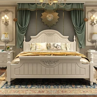 country garden princess wedding bed european double solid wood bedroom small apartment light luxury american modern single bed