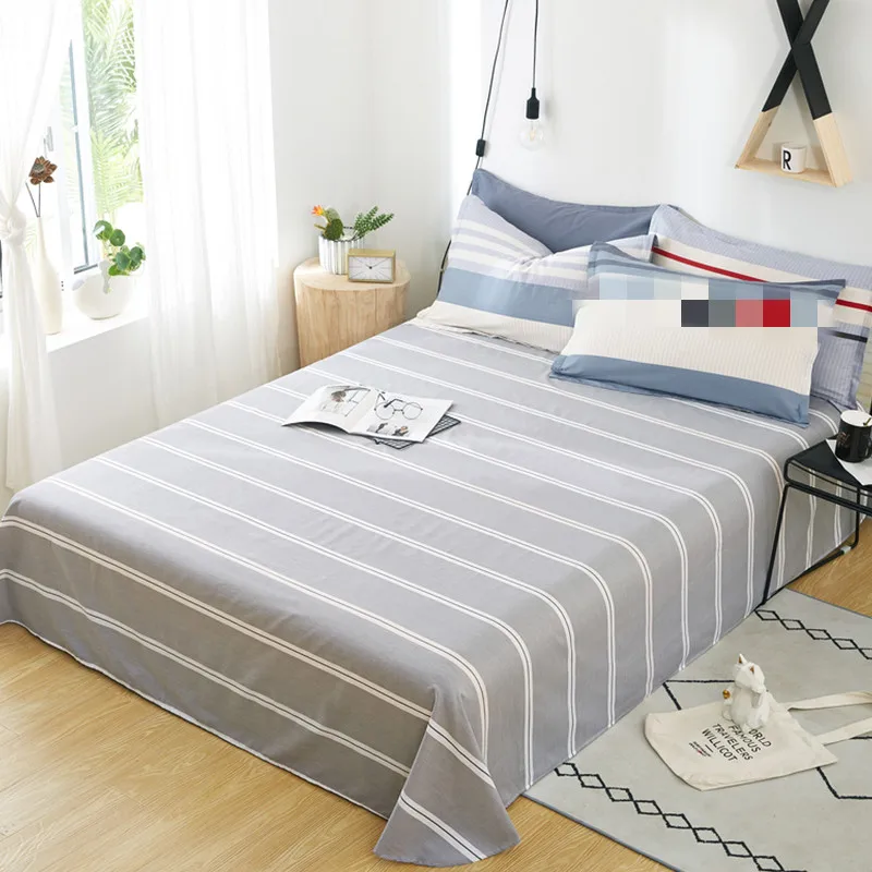 1 шт. 100% из материала на основе хлопка лист сетка в полоску с принтом Покрывало