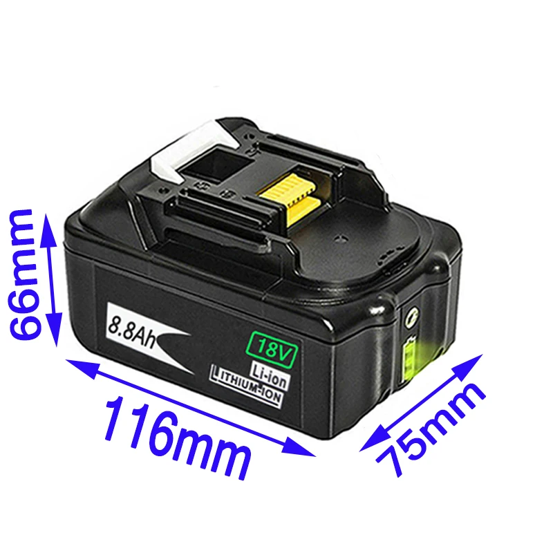 Для-Makita 18V 8800mAh 8.8Ah перезаряжаемые электроинструменты батарея с светодиодный Liion