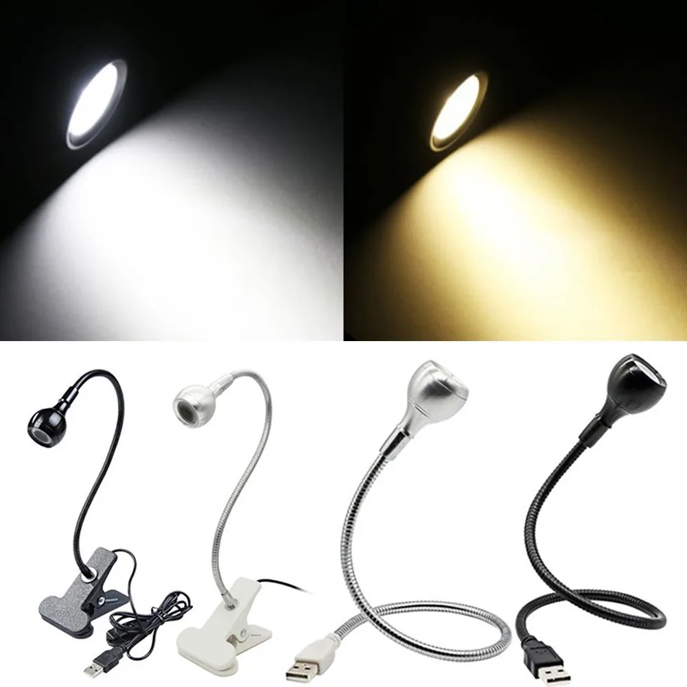 

1X USB LED Desk Lamp With Clip Flexible Table Lamp For Book Reading Study Office Bedside Children Home Night Light