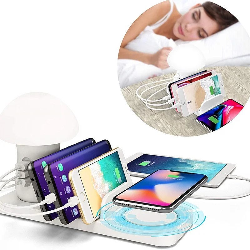 Tongdaytech Usb Qi Беспроводное зарядное устройство для Iphone X XR 8 11 Pro Max Quick Charge 3 0 быстрое