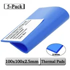 5 шт.лот Gdstime 100x100x2,5 мм 2,5 мм толщина ЦП синяя охлаждающая подушка размер 100 мм x 2,5 мм проводящие силиконовые термопрокладки