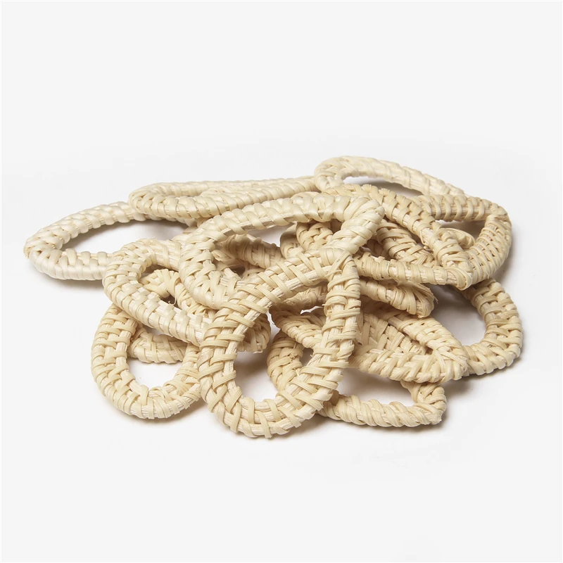 

New Bohemia Wicker Rattan Knit Earrings Ethnic Bamboo Weaving Geometric Circle Drop Earrings for Women Jewelry DIY Accessories