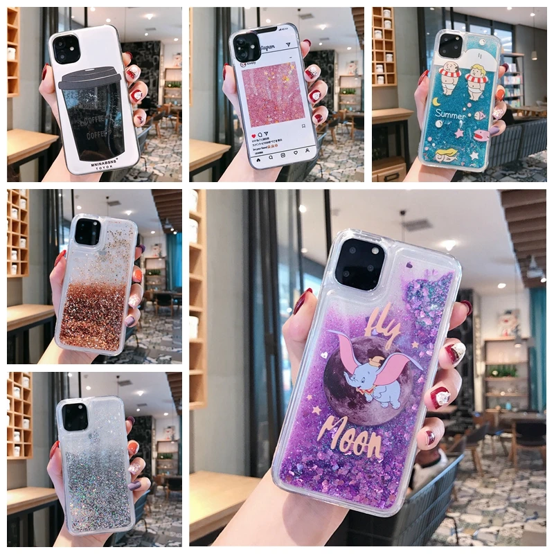 Чехол для телефона с мультяшным дельфином и зыбучим песком iPhone X 7 6 6s Plus XS MAX XR