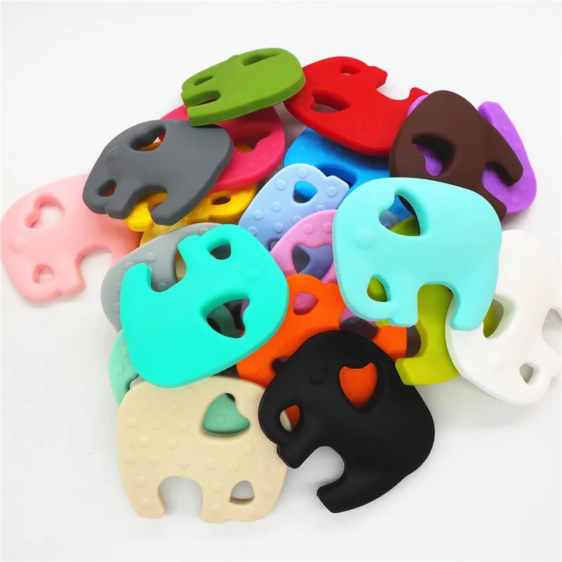 Chenkai-mordedor de elefante de silicona para beb&eacute;, chupete de beb&eacute;, chupete de dentici&oacute;n, chupete de enfermer&iacute;a, joyer&iacute;a sensorial, juguete de regalo, sin BPA, 2 uds.-3