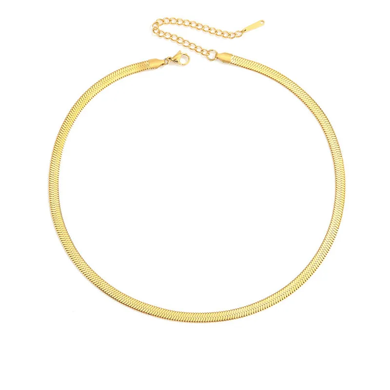 

2022 New Stainless Steel Snake chain Chocker Necklace Gold Color Choker Necklaces Trendy Romance Women Jewelry gift YX25110-1